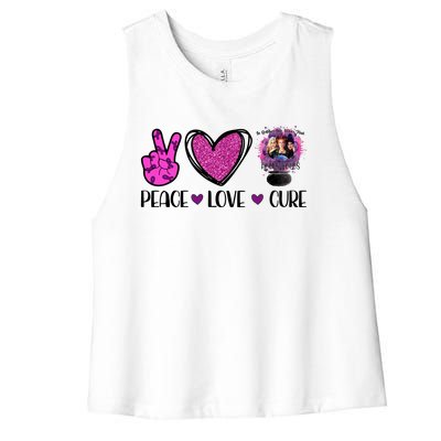 Peace Love Cure Halloween Breast Cancer Women's Racerback Cropped Tank