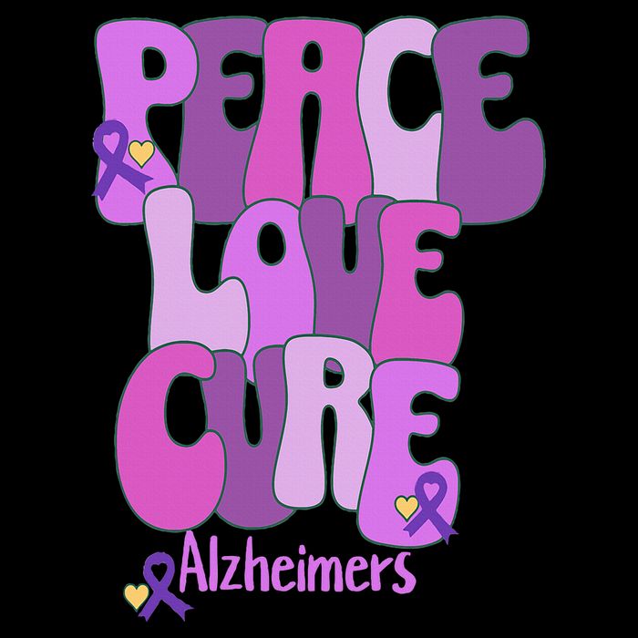Peace Love Cure Alzheimer's Awareness Purple Ribbon End Alz Cooling Performance Crew T-Shirt