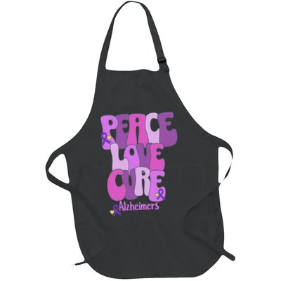 Peace Love Cure Alzheimer's Awareness Purple Ribbon End Alz Apron