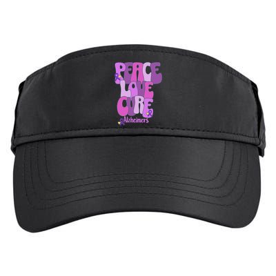 Peace Love Cure Alzheimer's Awareness Purple Ribbon End Alz Adult Drive Performance Visor