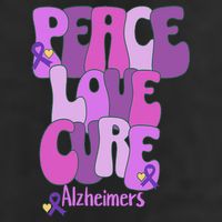 Peace Love Cure Alzheimer's Awareness Purple Ribbon End Alz Golf Towel