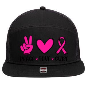 Peace Love Cure 7 Panel Mesh Trucker Snapback Hat