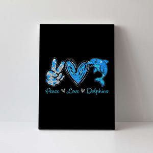 Peace Love Dolphins Funny Dolphin Lover Gifts Canvas