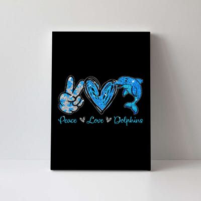 Peace Love Dolphins Funny Dolphin Lover Gifts Canvas