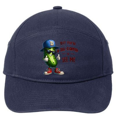 Pickle Lover Dillighted To See You Funny Pickle Gift 7-Panel Snapback Hat