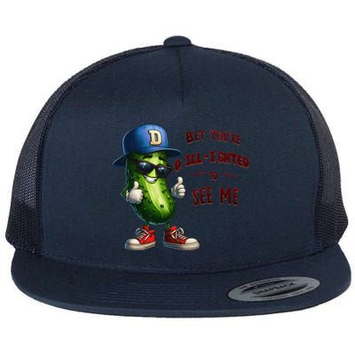 Pickle Lover Dillighted To See You Funny Pickle Gift Flat Bill Trucker Hat