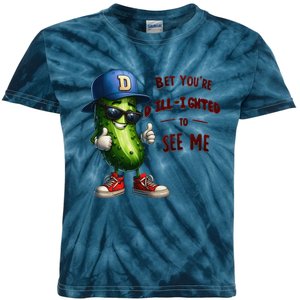 Pickle Lover Dillighted To See You Funny Pickle Gift Kids Tie-Dye T-Shirt