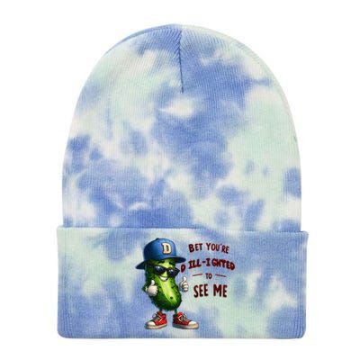 Pickle Lover Dillighted To See You Funny Pickle Gift Tie Dye 12in Knit Beanie