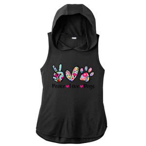 Peace Love Dogs Floral Dog Paw Dog Mom Cute MotherS Day Ladies PosiCharge Tri-Blend Wicking Draft Hoodie Tank