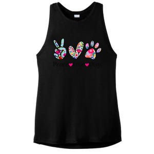 Peace Love Dogs Floral Dog Paw Dog Mom Cute MotherS Day Ladies PosiCharge Tri-Blend Wicking Tank