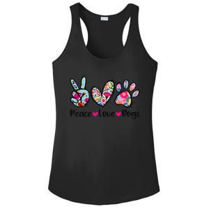 Peace Love Dogs Floral Dog Paw Dog Mom Cute MotherS Day Ladies PosiCharge Competitor Racerback Tank