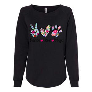 Peace Love Dogs Floral Dog Paw Dog Mom Cute MotherS Day Womens California Wash Sweatshirt