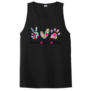 Peace Love Dogs Floral Dog Paw Dog Mom Cute MotherS Day PosiCharge Competitor Tank