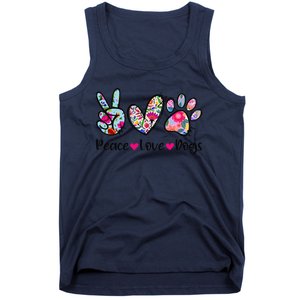 Peace Love Dogs Floral Dog Paw Dog Mom Cute MotherS Day Tank Top