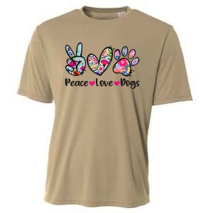 Peace Love Dogs Floral Dog Paw Dog Mom Cute MotherS Day Cooling Performance Crew T-Shirt