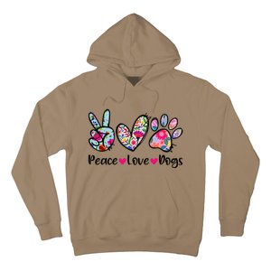 Peace Love Dogs Floral Dog Paw Dog Mom Cute MotherS Day Hoodie