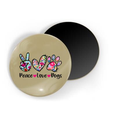 Peace Love Dogs Floral Dog Paw Dog Mom Cute MotherS Day Magnet