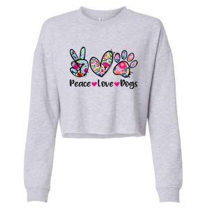 Peace Love Dogs Floral Dog Paw Dog Mom Cute MotherS Day Cropped Pullover Crew