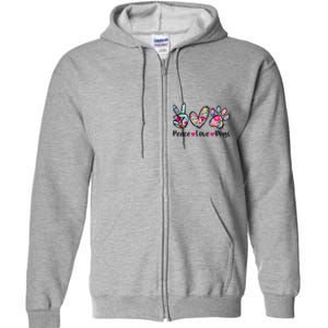 Peace Love Dogs Floral Dog Paw Dog Mom Cute MotherS Day Full Zip Hoodie