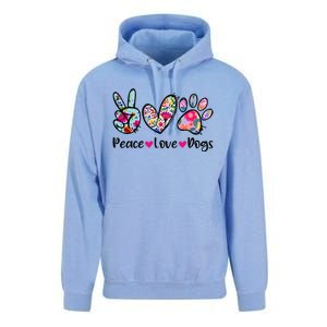 Peace Love Dogs Floral Dog Paw Dog Mom Cute MotherS Day Unisex Surf Hoodie