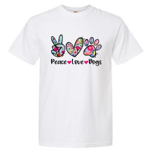 Peace Love Dogs Floral Dog Paw Dog Mom Cute MotherS Day Garment-Dyed Heavyweight T-Shirt