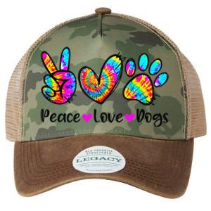 Peace Love Dogs Tie Dye Dog Paw Dog Mom Cute MotherS Day Legacy Tie Dye Trucker Hat