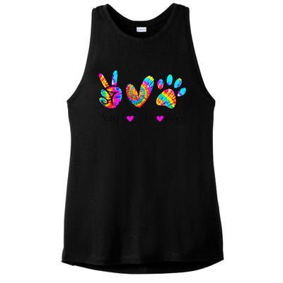 Peace Love Dogs Tie Dye Dog Paw Dog Mom Cute MotherS Day Ladies PosiCharge Tri-Blend Wicking Tank