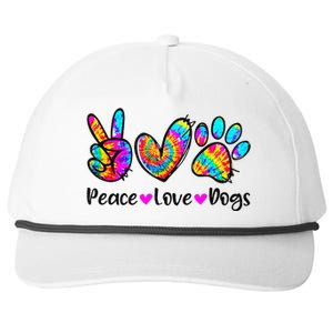 Peace Love Dogs Tie Dye Dog Paw Dog Mom Cute MotherS Day Snapback Five-Panel Rope Hat