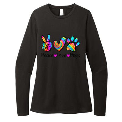 Peace Love Dogs Tie Dye Dog Paw Dog Mom Cute MotherS Day Womens CVC Long Sleeve Shirt