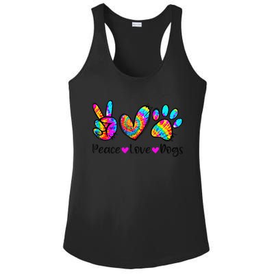 Peace Love Dogs Tie Dye Dog Paw Dog Mom Cute MotherS Day Ladies PosiCharge Competitor Racerback Tank