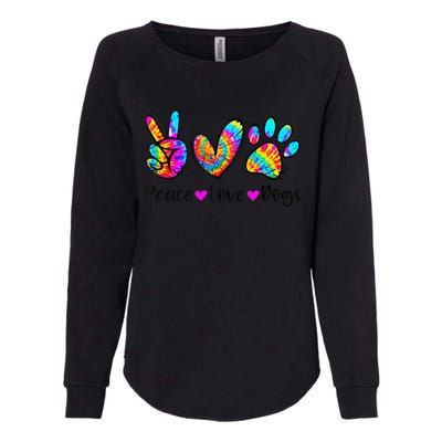 Peace Love Dogs Tie Dye Dog Paw Dog Mom Cute MotherS Day Womens California Wash Sweatshirt