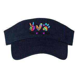 Peace Love Dogs Tie Dye Dog Paw Dog Mom Cute MotherS Day Valucap Bio-Washed Visor