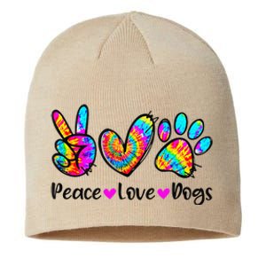 Peace Love Dogs Tie Dye Dog Paw Dog Mom Cute MotherS Day Sustainable Beanie