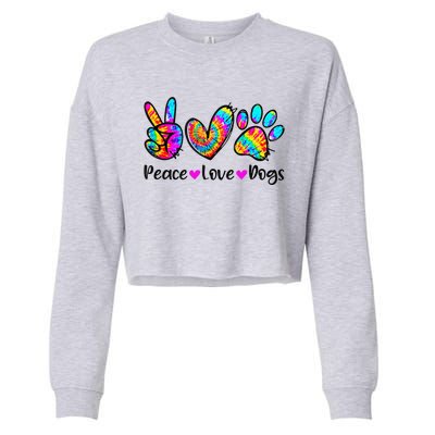 Peace Love Dogs Tie Dye Dog Paw Dog Mom Cute MotherS Day Cropped Pullover Crew