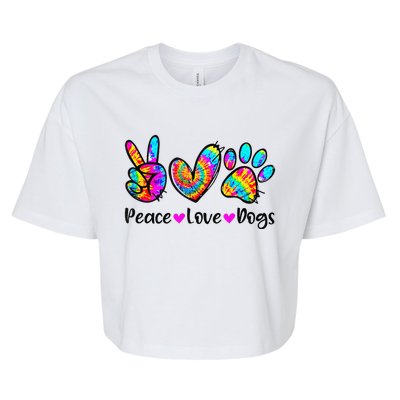 Peace Love Dogs Tie Dye Dog Paw Dog Mom Cute MotherS Day Bella+Canvas Jersey Crop Tee