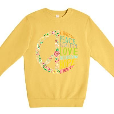 Peace Love Diversity Inclusion Equality Human Rights Premium Crewneck Sweatshirt