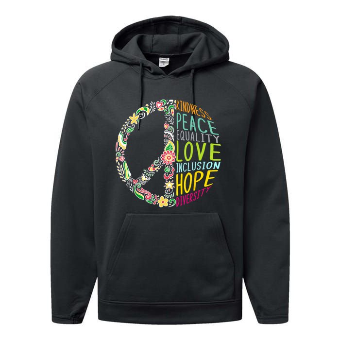 Peace Love Diversity Inclusion Equality Human Rights Performance Fleece Hoodie