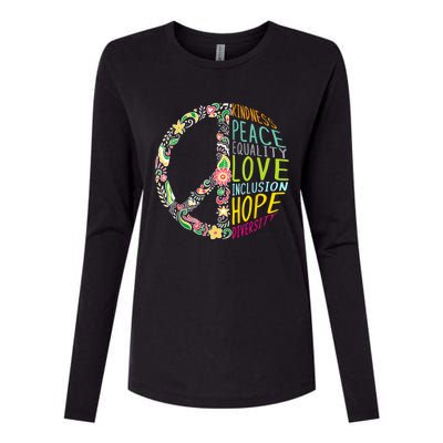 Peace Love Diversity Inclusion Equality Human Rights Womens Cotton Relaxed Long Sleeve T-Shirt