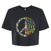 Peace Love Diversity Inclusion Equality Human Rights Bella+Canvas Jersey Crop Tee