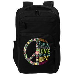 Peace Love Diversity Inclusion Equality Human Rights Impact Tech Backpack