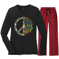 Peace Love Diversity Inclusion Equality Human Rights Women's Long Sleeve Flannel Pajama Set 