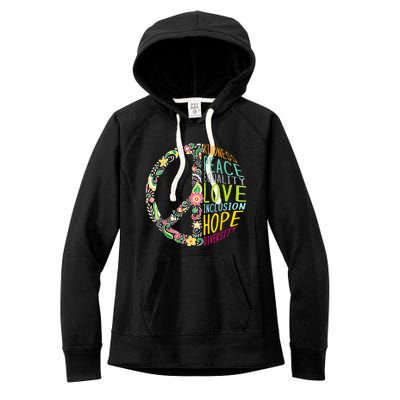 Peace Love Diversity Inclusion Equality Human Rights Women's Fleece Hoodie