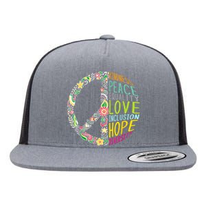 Peace Love Diversity Inclusion Equality Human Rights Flat Bill Trucker Hat