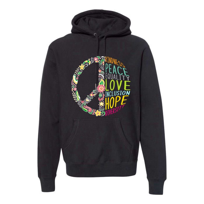 Peace Love Diversity Inclusion Equality Human Rights Premium Hoodie