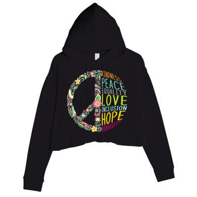 Peace Love Diversity Inclusion Equality Human Rights Crop Fleece Hoodie