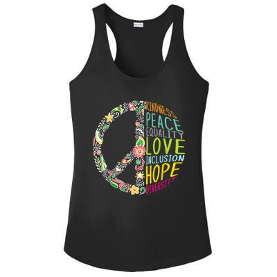 Peace Love Diversity Inclusion Equality Human Rights Ladies PosiCharge Competitor Racerback Tank