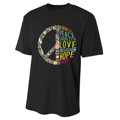 Peace Love Diversity Inclusion Equality Human Rights Performance Sprint T-Shirt