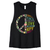 Peace Love Diversity Inclusion Equality Human Rights Women's Racerback Cropped Tank