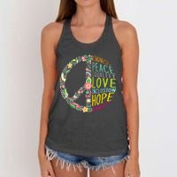 Peace Love Diversity Inclusion Equality Human Rights Women's Knotted Racerback Tank