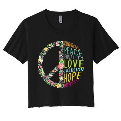 Peace Love Diversity Inclusion Equality Human Rights Women's Crop Top Tee